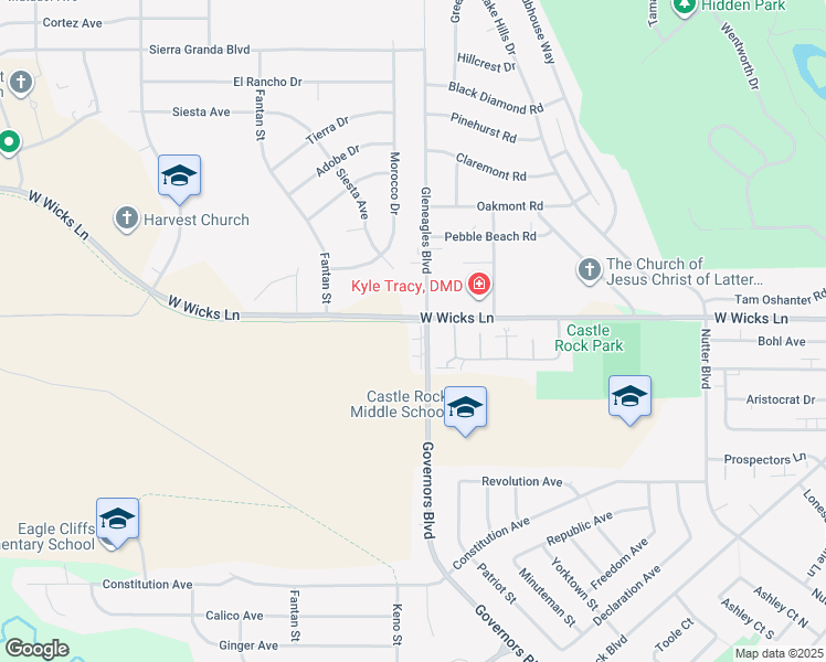 map of restaurants, bars, coffee shops, grocery stores, and more near 1542 Governors Boulevard in Billings