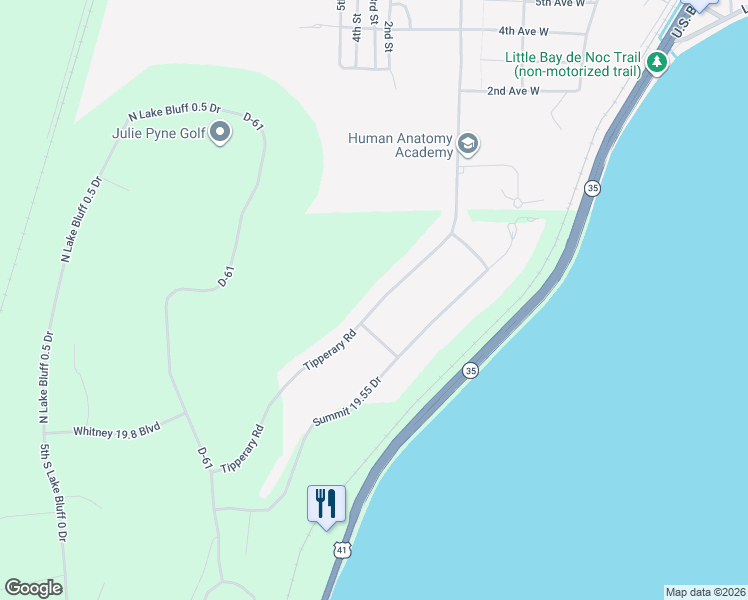 map of restaurants, bars, coffee shops, grocery stores, and more near 7686 D-66 in Gladstone