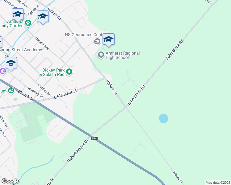 map of restaurants, bars, coffee shops, grocery stores, and more near Willow Street in Amherst