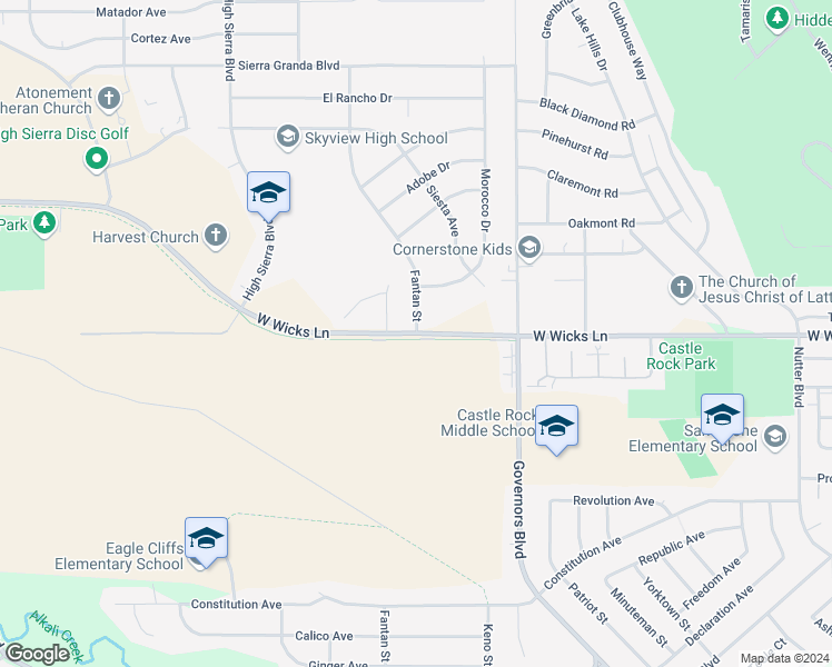 map of restaurants, bars, coffee shops, grocery stores, and more near 977 West Wicks Lane in Billings