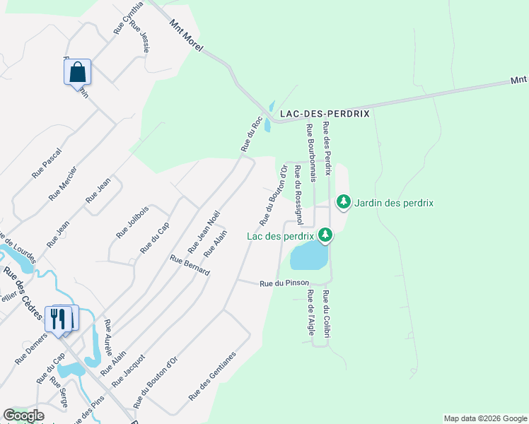 map of restaurants, bars, coffee shops, grocery stores, and more near 565 Rue du Bouton d'Or in Sainte-Sophie