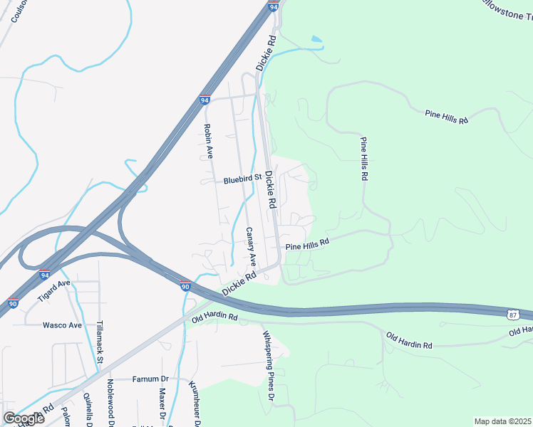 map of restaurants, bars, coffee shops, grocery stores, and more near 1702 Dickie Road in Billings