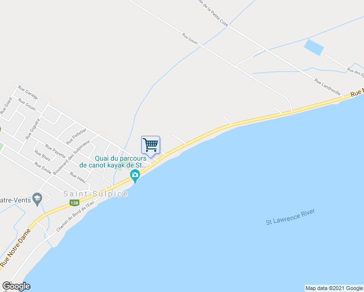 map of restaurants, bars, coffee shops, grocery stores, and more near 1243 Rue Notre-Dame in Saint-Sulpice