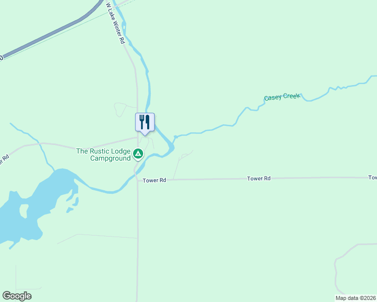 map of restaurants, bars, coffee shops, grocery stores, and more near 5654 Tower Road in Winter