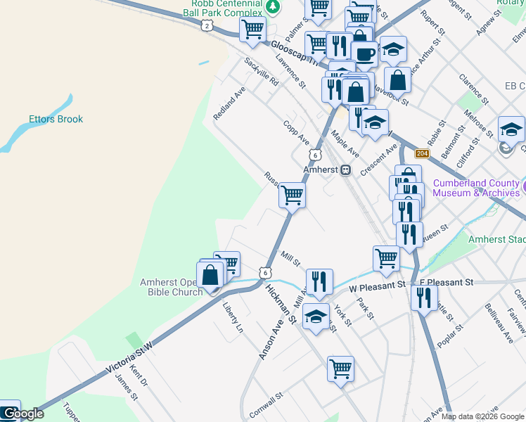 map of restaurants, bars, coffee shops, grocery stores, and more near 8 Westland Estates in Amherst