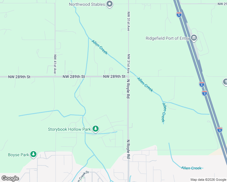 map of restaurants, bars, coffee shops, grocery stores, and more near 3316 Northwest 289th Street in Ridgefield