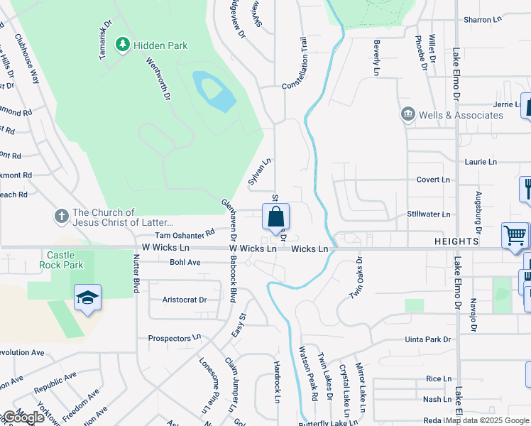 map of restaurants, bars, coffee shops, grocery stores, and more near 1718 Sylvan Lane in Billings