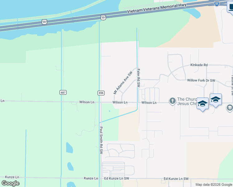 map of restaurants, bars, coffee shops, grocery stores, and more near 805 Mount Adams Avenue Southwest in Boardman