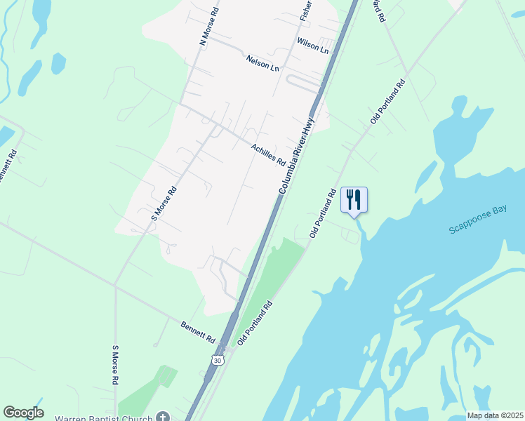 map of restaurants, bars, coffee shops, grocery stores, and more near 57505 Columbia River Highway in Warren