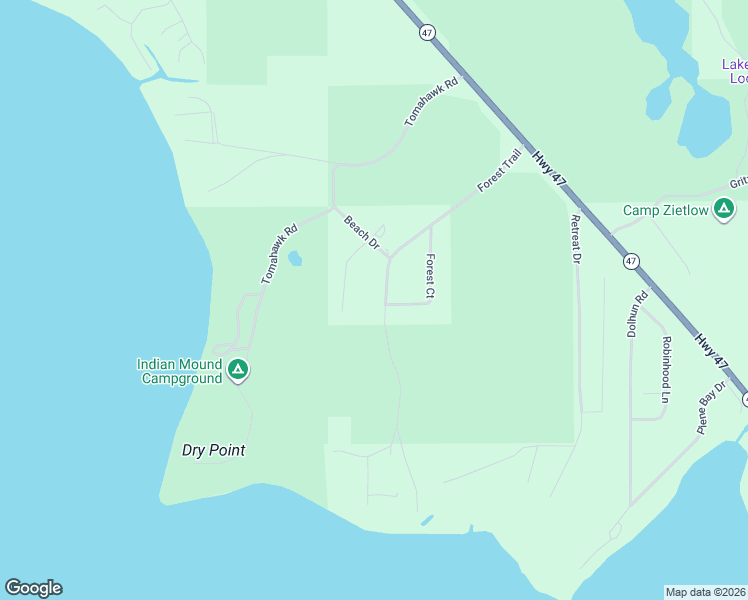 map of restaurants, bars, coffee shops, grocery stores, and more near 7540 Forest Trail in Lake Tomahawk