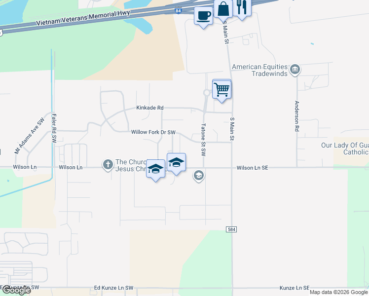 map of restaurants, bars, coffee shops, grocery stores, and more near 450 Tatone Street in Boardman