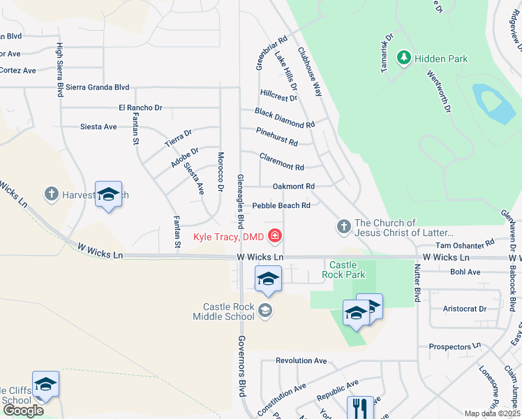 map of restaurants, bars, coffee shops, grocery stores, and more near 720 Pebble Beach Road in Billings
