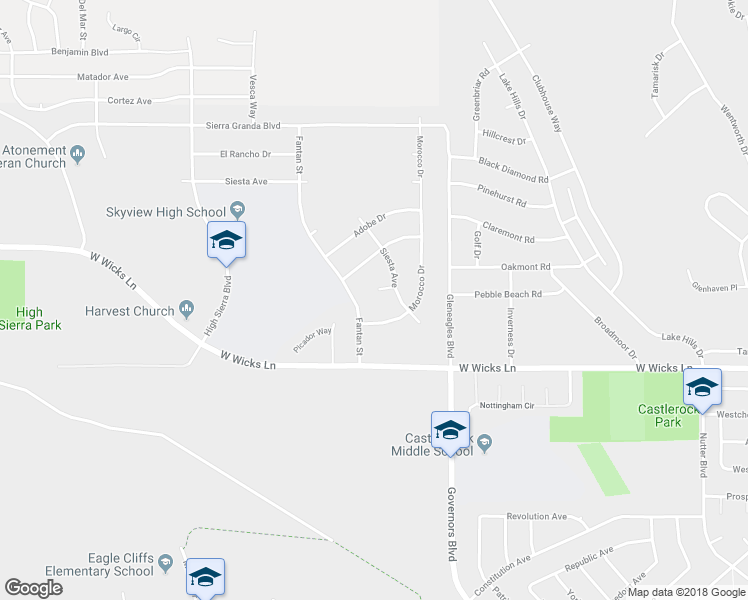 map of restaurants, bars, coffee shops, grocery stores, and more near 944 Siesta Circle in Billings