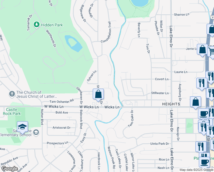 map of restaurants, bars, coffee shops, grocery stores, and more near 1716 Venus Circle in Billings