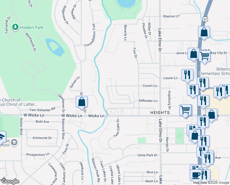 map of restaurants, bars, coffee shops, grocery stores, and more near 1746 Broadview Drive in Billings