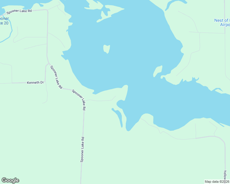 map of restaurants, bars, coffee shops, grocery stores, and more near W5604 Peach Tree Lane in Spooner