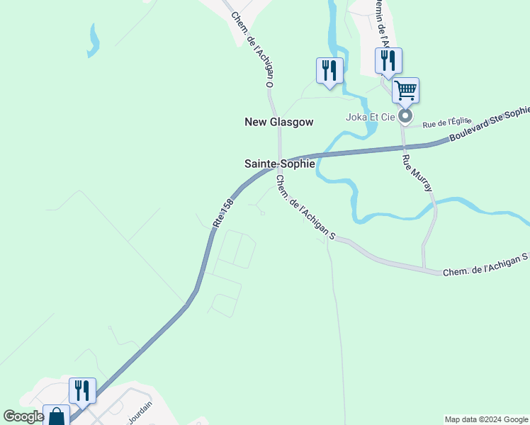 map of restaurants, bars, coffee shops, grocery stores, and more near 105 Rue Goodz in Sainte-Sophie