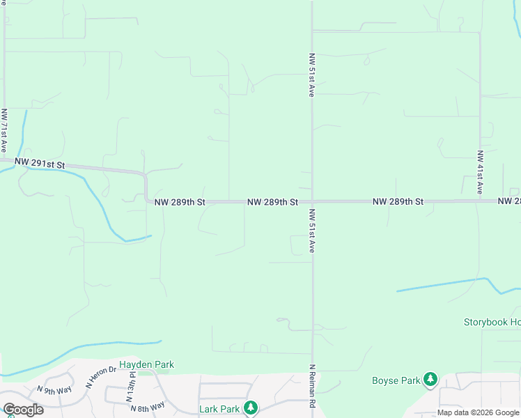 map of restaurants, bars, coffee shops, grocery stores, and more near 5401 Northwest 289th Street in Ridgefield
