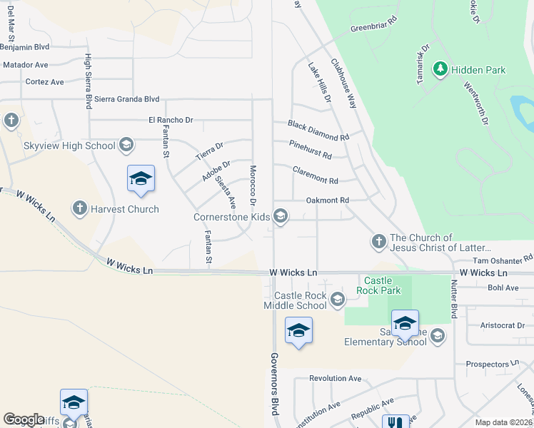 map of restaurants, bars, coffee shops, grocery stores, and more near 1668 Gleneagles Boulevard in Billings