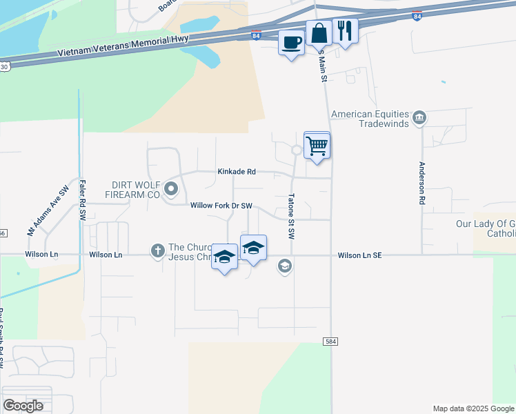 map of restaurants, bars, coffee shops, grocery stores, and more near 450 Tatone Street in Boardman