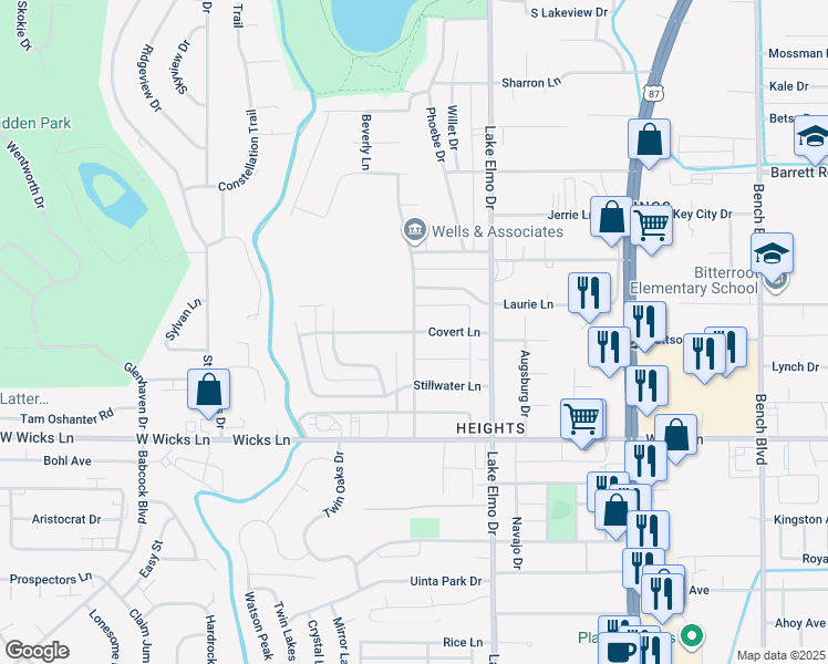 map of restaurants, bars, coffee shops, grocery stores, and more near 1726 Cody Drive in Billings
