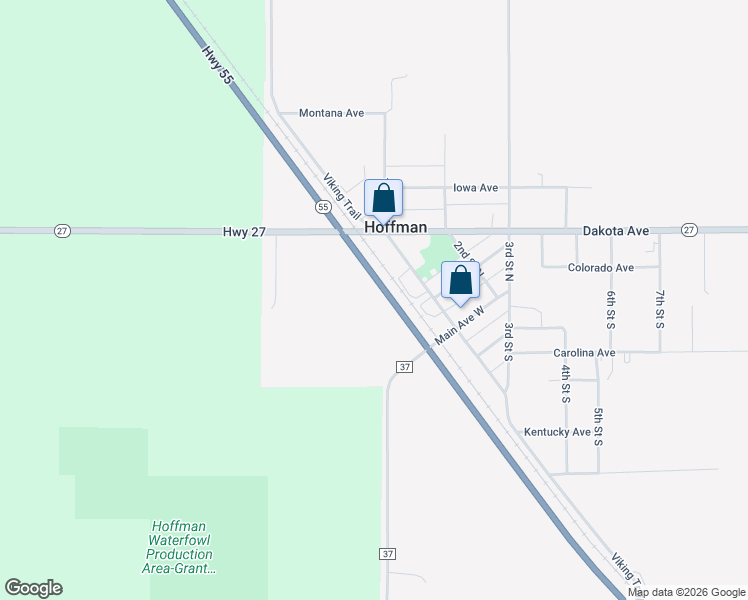 map of restaurants, bars, coffee shops, grocery stores, and more near 121 North Memorial Drive in Hoffman