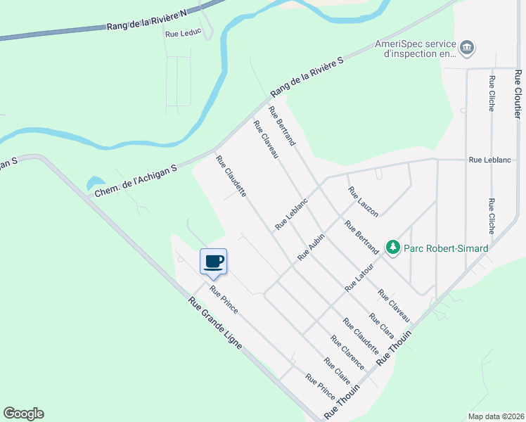 map of restaurants, bars, coffee shops, grocery stores, and more near 55 Rue Claudette in Saint-Lin-Laurentides