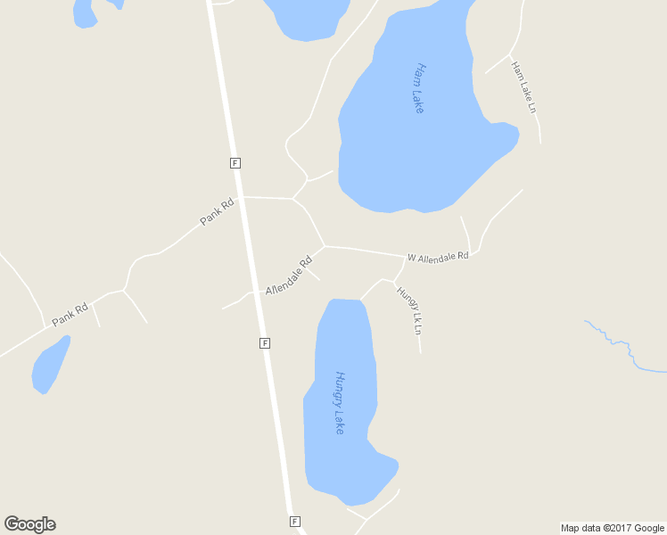 map of restaurants, bars, coffee shops, grocery stores, and more near 15428 Allendale Road in Stone Lake