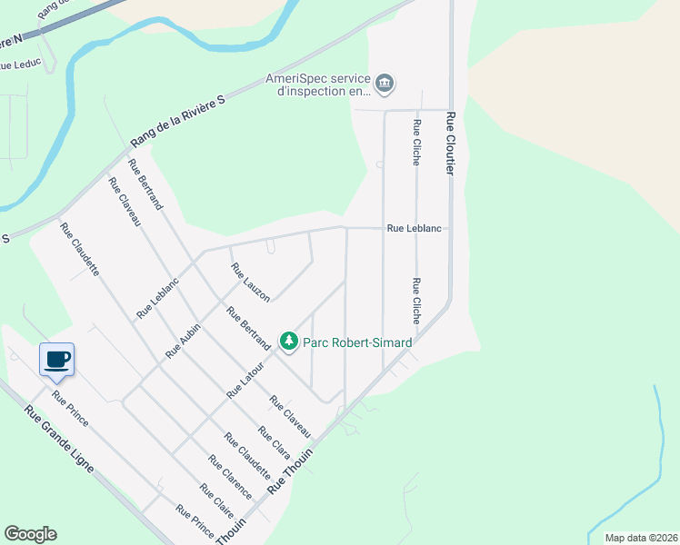map of restaurants, bars, coffee shops, grocery stores, and more near 40 Rue Clermont in Saint-Lin - Laurentides
