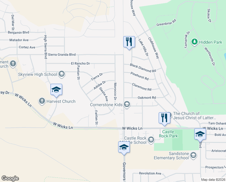 map of restaurants, bars, coffee shops, grocery stores, and more near 874 Solita Drive in Billings