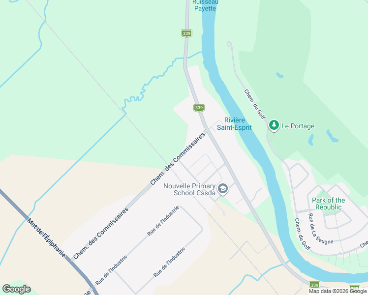 map of restaurants, bars, coffee shops, grocery stores, and more near 39 Chemin des Commissaires in L'Assomption