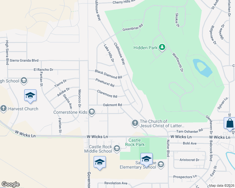 map of restaurants, bars, coffee shops, grocery stores, and more near 612 Claremont Road in Billings