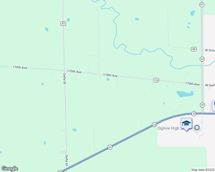 map of restaurants, bars, coffee shops, grocery stores, and more near 1339 170th Avenue in Ogilvie