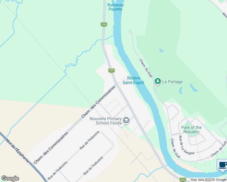 map of restaurants, bars, coffee shops, grocery stores, and more near 39 Chemin des Commissaires in L'Assomption