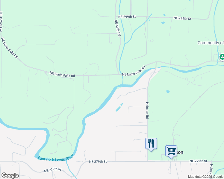 map of restaurants, bars, coffee shops, grocery stores, and more near 16713 Northeast Lucia Falls Road in Battle Ground