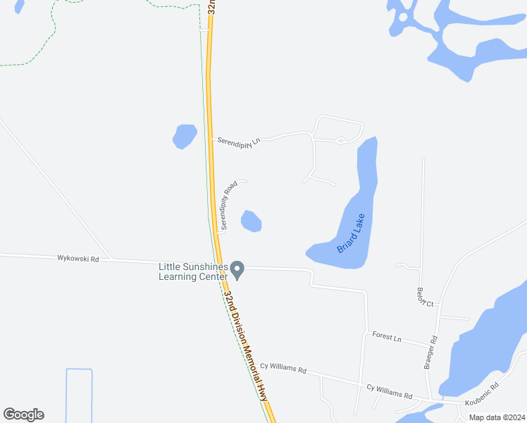 map of restaurants, bars, coffee shops, grocery stores, and more near 7630 U.S. 45 in Three Lakes
