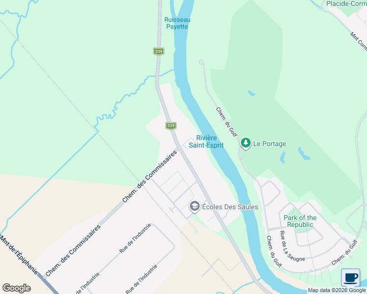 map of restaurants, bars, coffee shops, grocery stores, and more near 523 Rang l'Achigan in L'Assomption