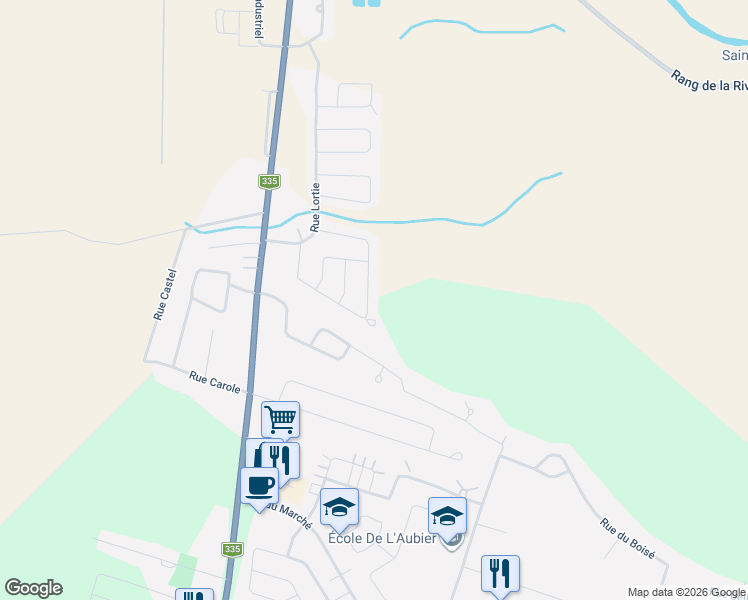map of restaurants, bars, coffee shops, grocery stores, and more near 102 Rue Viliotte in Saint-Lin-Laurentides