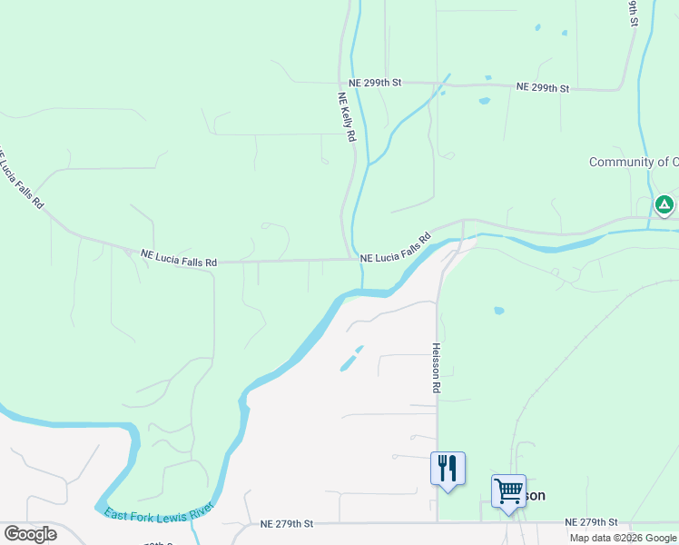 map of restaurants, bars, coffee shops, grocery stores, and more near 16713 Northeast Lucia Falls Road in Battle Ground