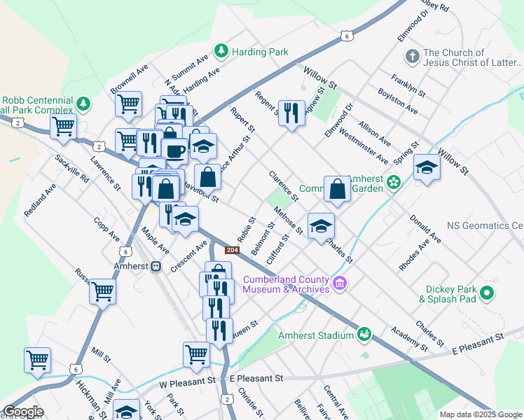 Map Of Amherst Ns 17 Robie Street, Amherst Ns - Walk Score