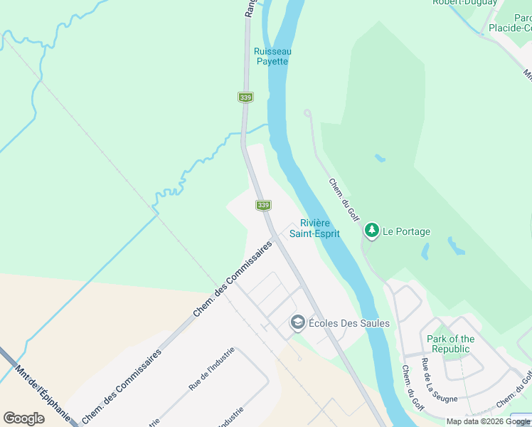 map of restaurants, bars, coffee shops, grocery stores, and more near Rang l'Achigan in L'Assomption