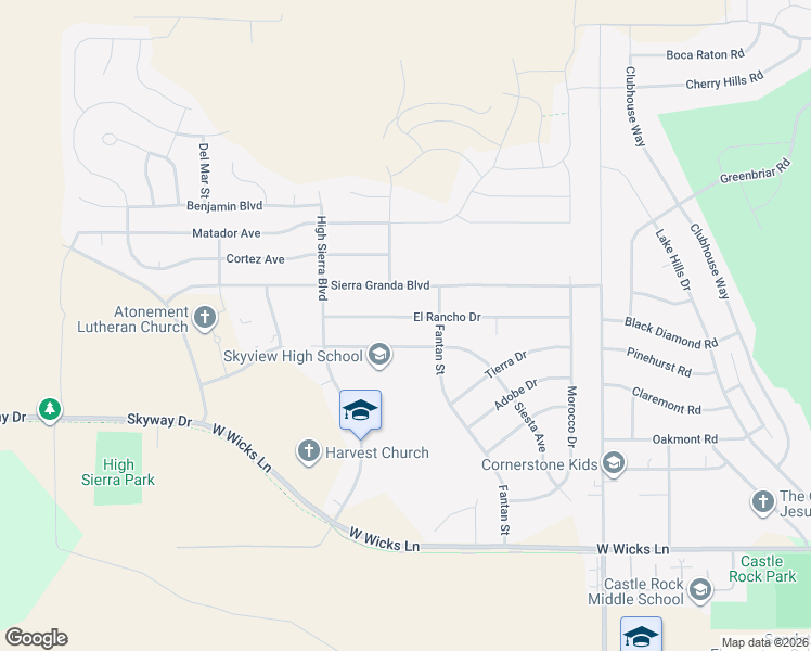 map of restaurants, bars, coffee shops, grocery stores, and more near 1045 El Rancho Drive in Billings