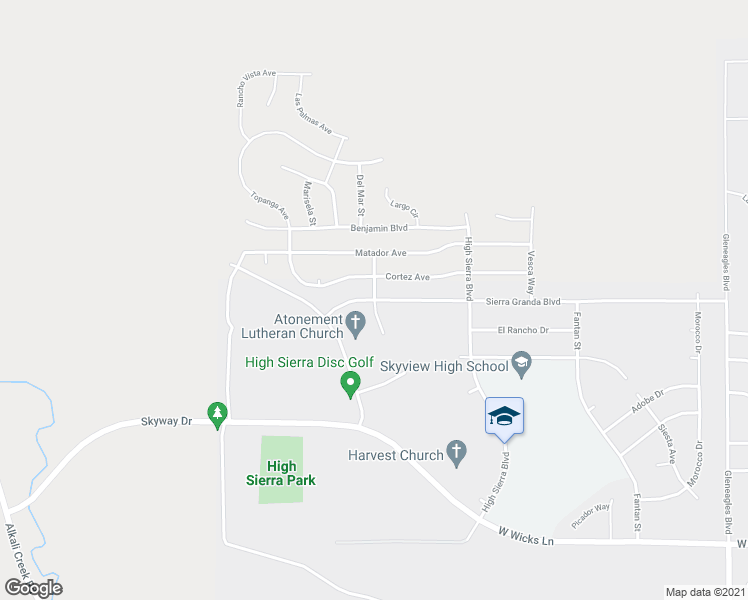 map of restaurants, bars, coffee shops, grocery stores, and more near Del Mar Street in Billings