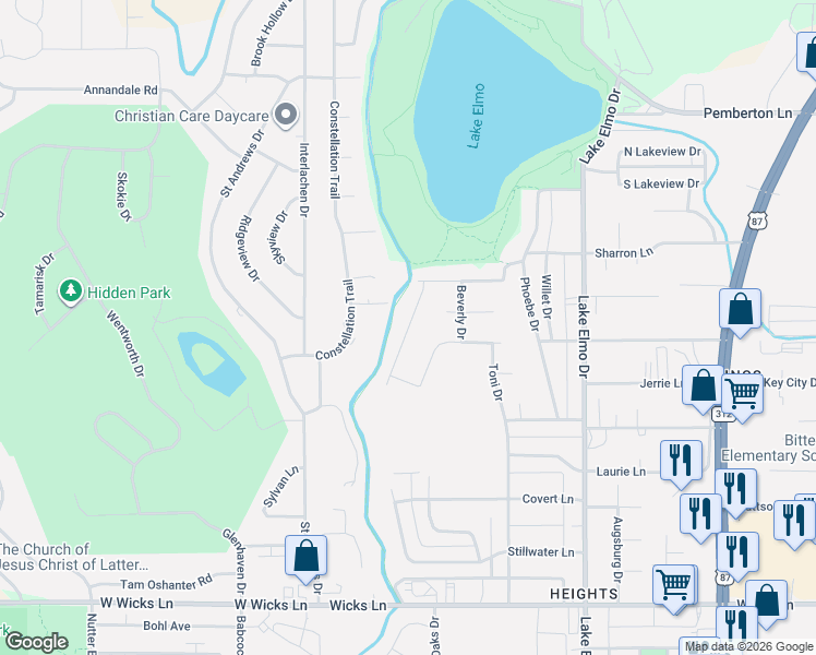 map of restaurants, bars, coffee shops, grocery stores, and more near 212 Rene Place West in Billings