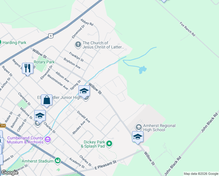 map of restaurants, bars, coffee shops, grocery stores, and more near 10 Webster Street in Amherst
