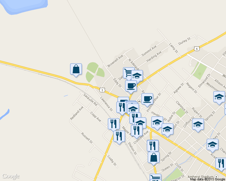 map of restaurants, bars, coffee shops, grocery stores, and more near 3 Dale Street in Amherst