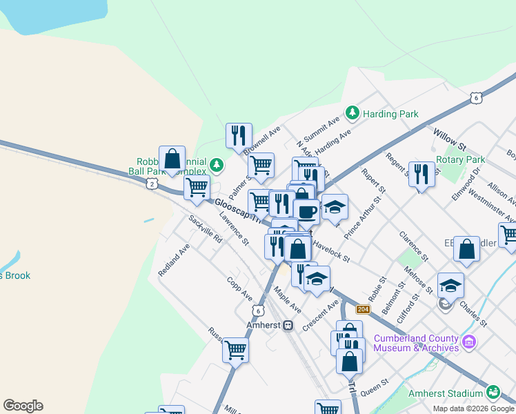 map of restaurants, bars, coffee shops, grocery stores, and more near 3 Dale Street in Amherst