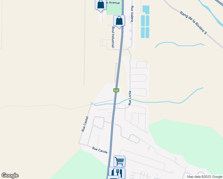 map of restaurants, bars, coffee shops, grocery stores, and more near Route 335 in Saint-Lin-Laurentides