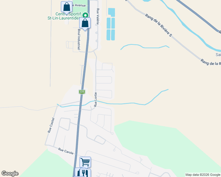 map of restaurants, bars, coffee shops, grocery stores, and more near 359 Croissant de L'Emeraude in Saint-Lin-Laurentides