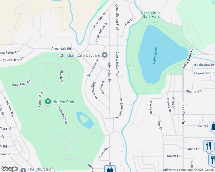 map of restaurants, bars, coffee shops, grocery stores, and more near 2113 Interlachen Dr in Billings